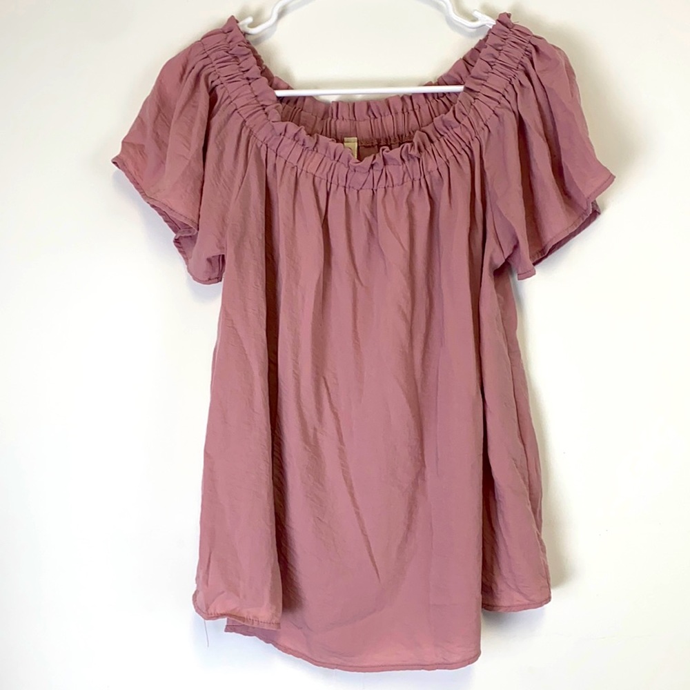 Sun n Moon Blush Pink Off Shoulder Ruffle Top Size Medium